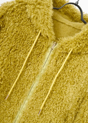 Curly Faux Fur Jacket with Hood