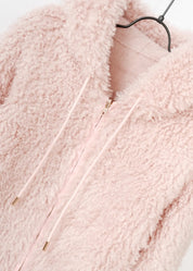 Curly Faux Fur Jacket with Hood