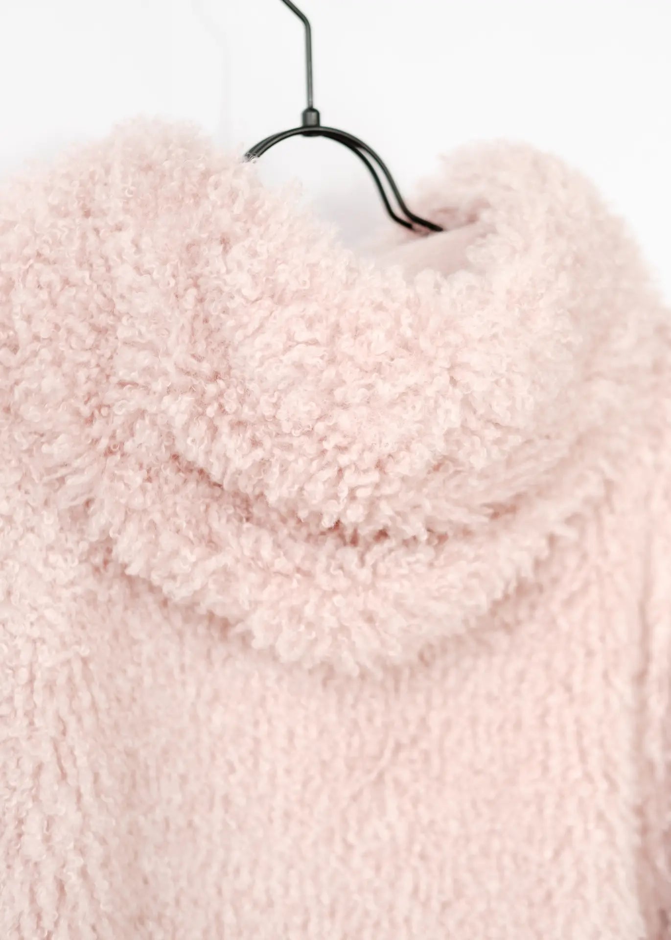 Curly Faux Fur Jacket with Hood
