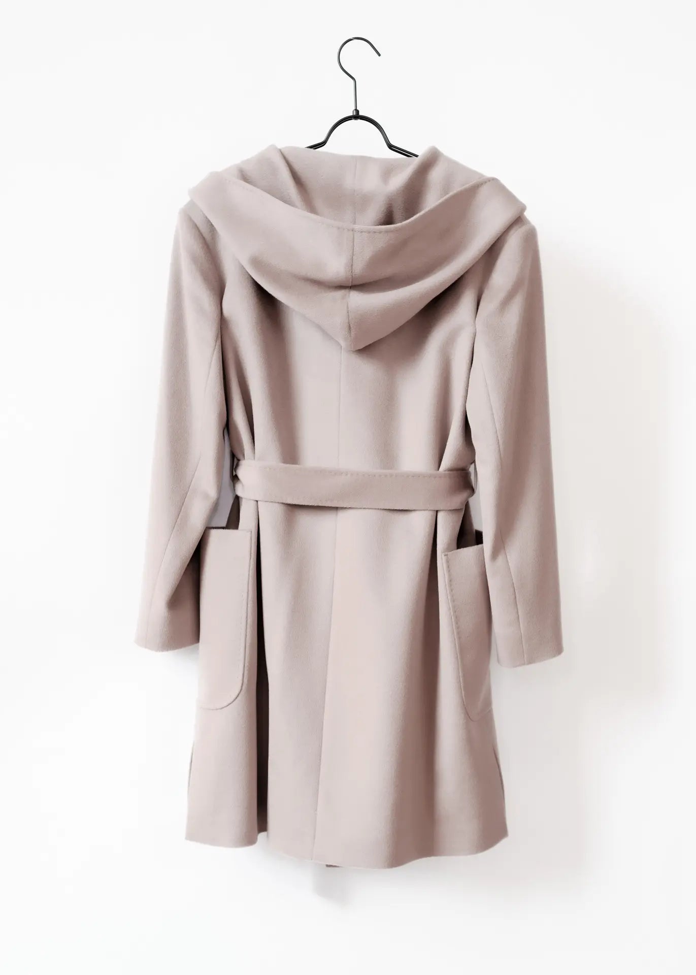 Long wool jacket with hood