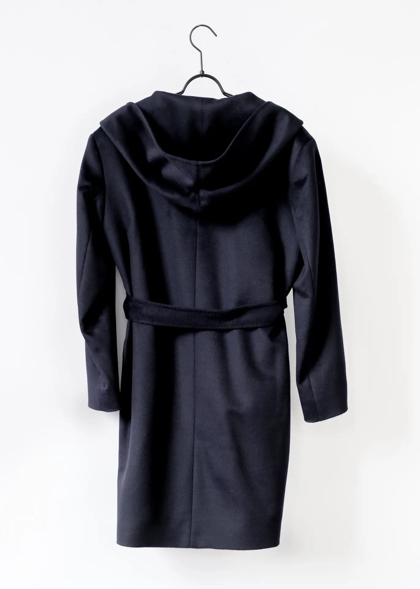 Long wool jacket with hood