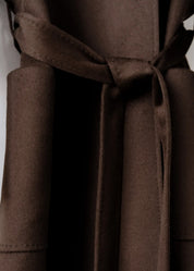 Long wool jacket with hood