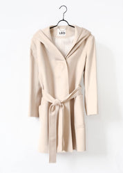 Long wool jacket with hood