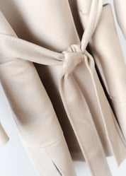 Long wool jacket with hood