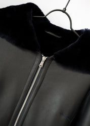 Lambskin coat with hood