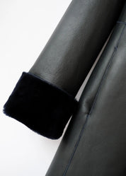 Lambskin coat with hood