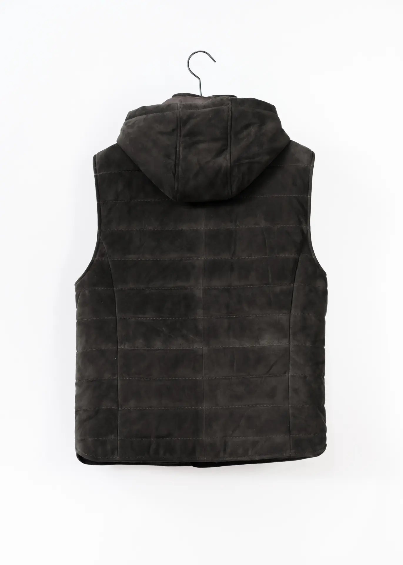 Wildleder Gilet mit Kapuze für Herren
