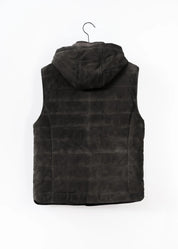 Wildleder Gilet mit Kapuze für Herren