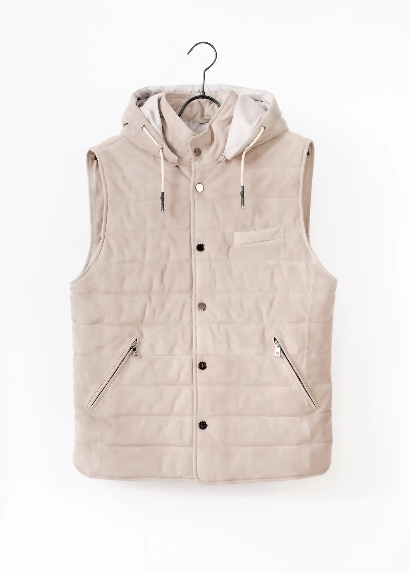 Wildleder Gilet mit Kapuze für Herren