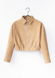 Cropped Wildlederjacke