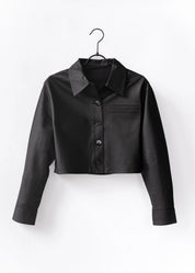 Cropped jacket made of vegan leather