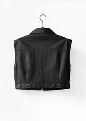 Cropped gilet made of vegan leather