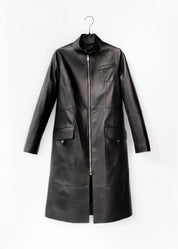 Minimalist leather coat