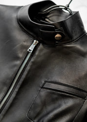 Minimalist leather coat