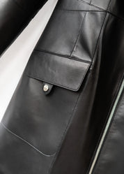 Minimalist leather coat