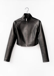Short leather jacket