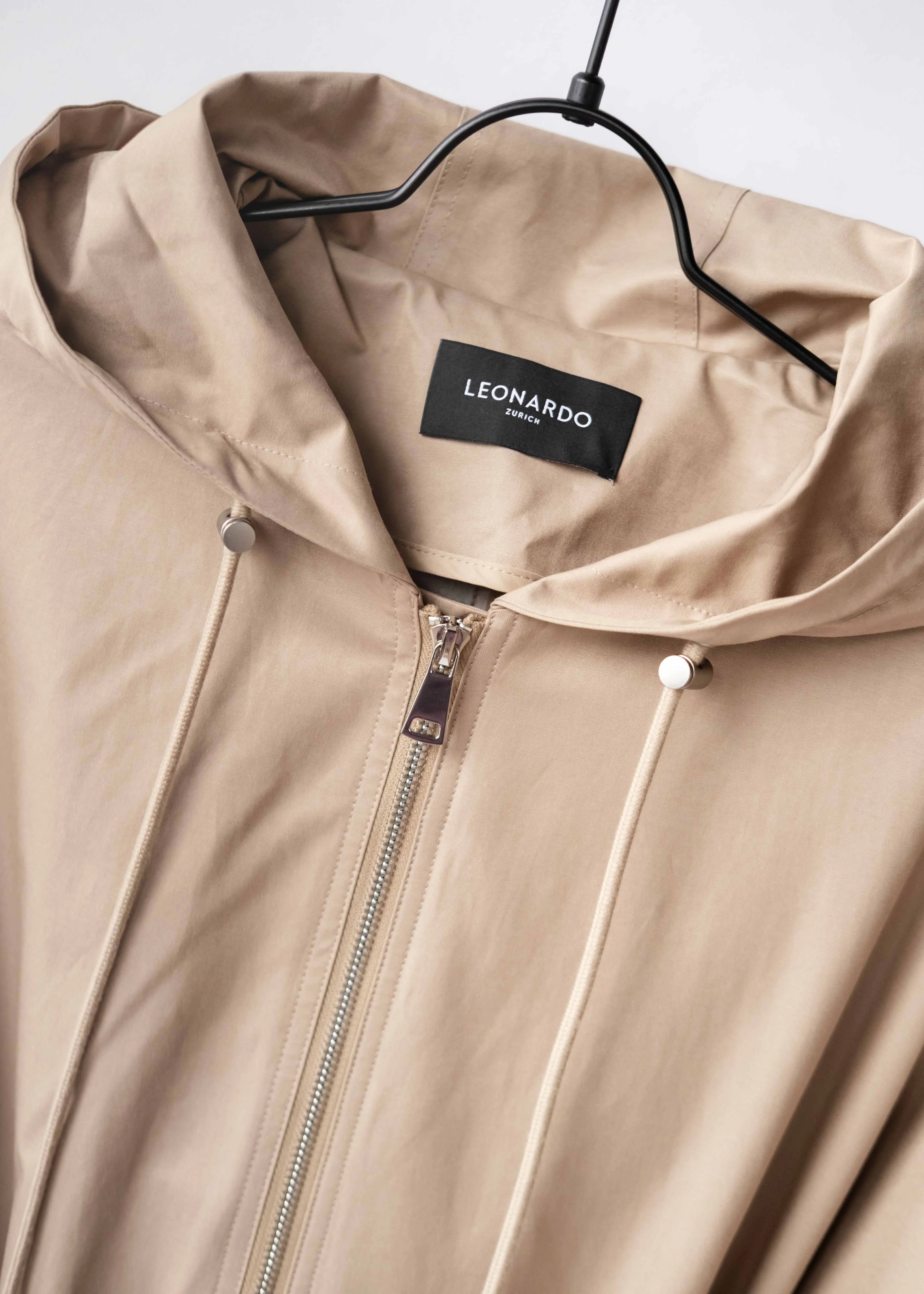 Lightweight coat with hood