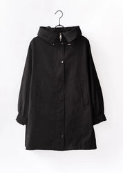 Minimalist hooded trench jacket