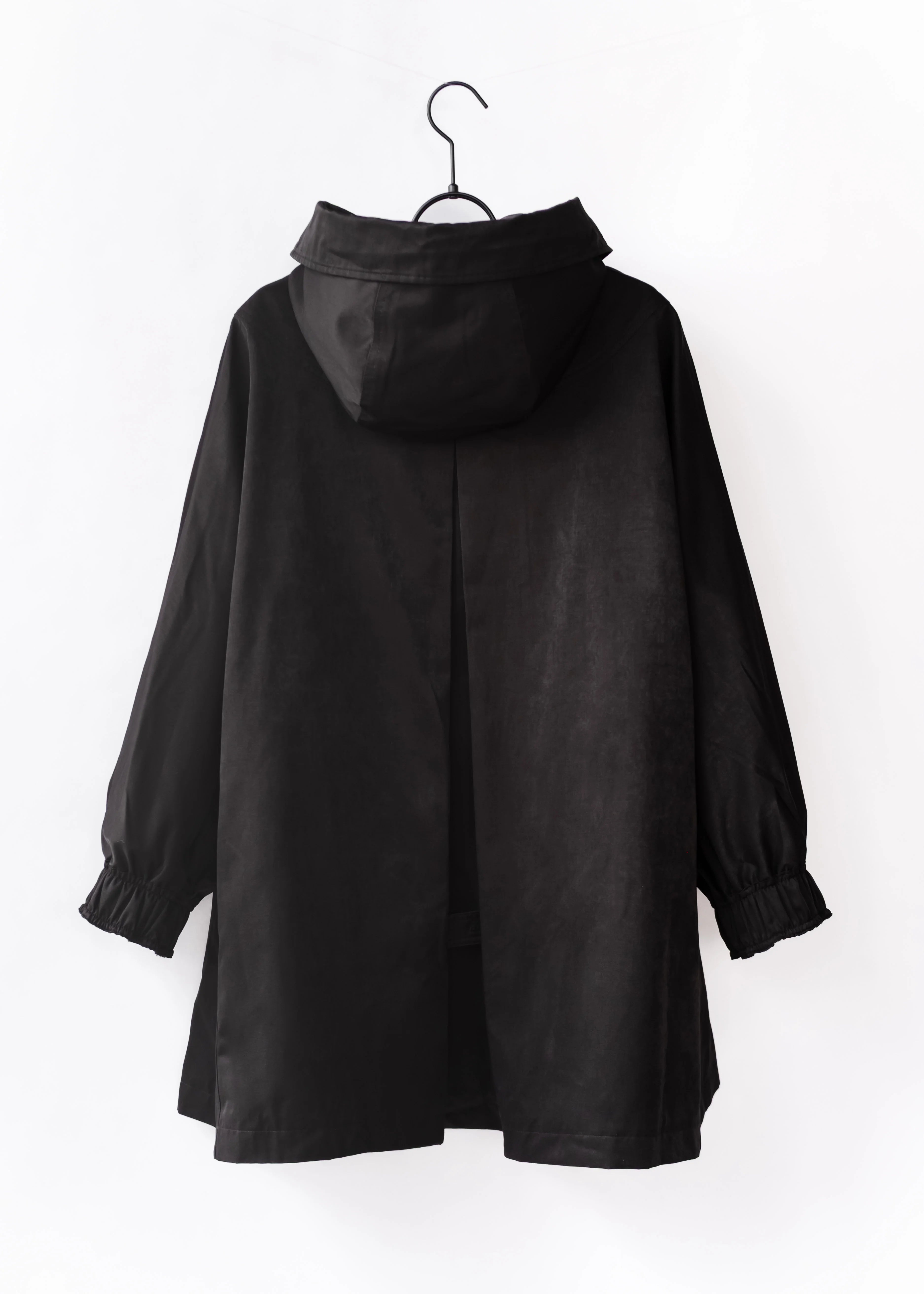 Minimalist hooded trench jacket