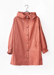 Minimalist hooded trench jacket