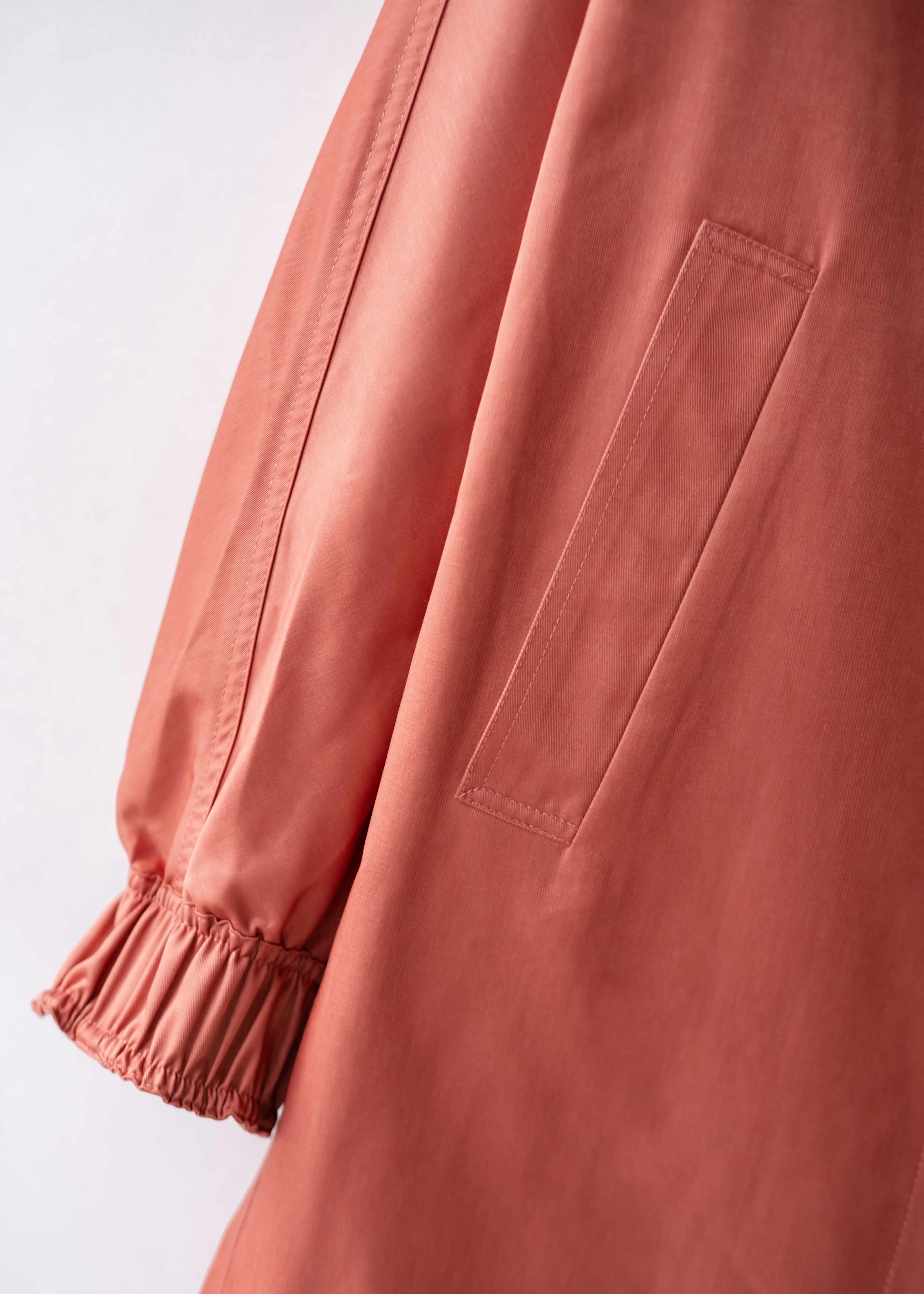 Minimalist hooded trench jacket