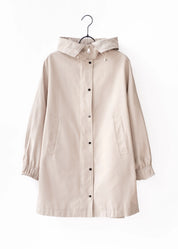 Minimalist hooded trench jacket