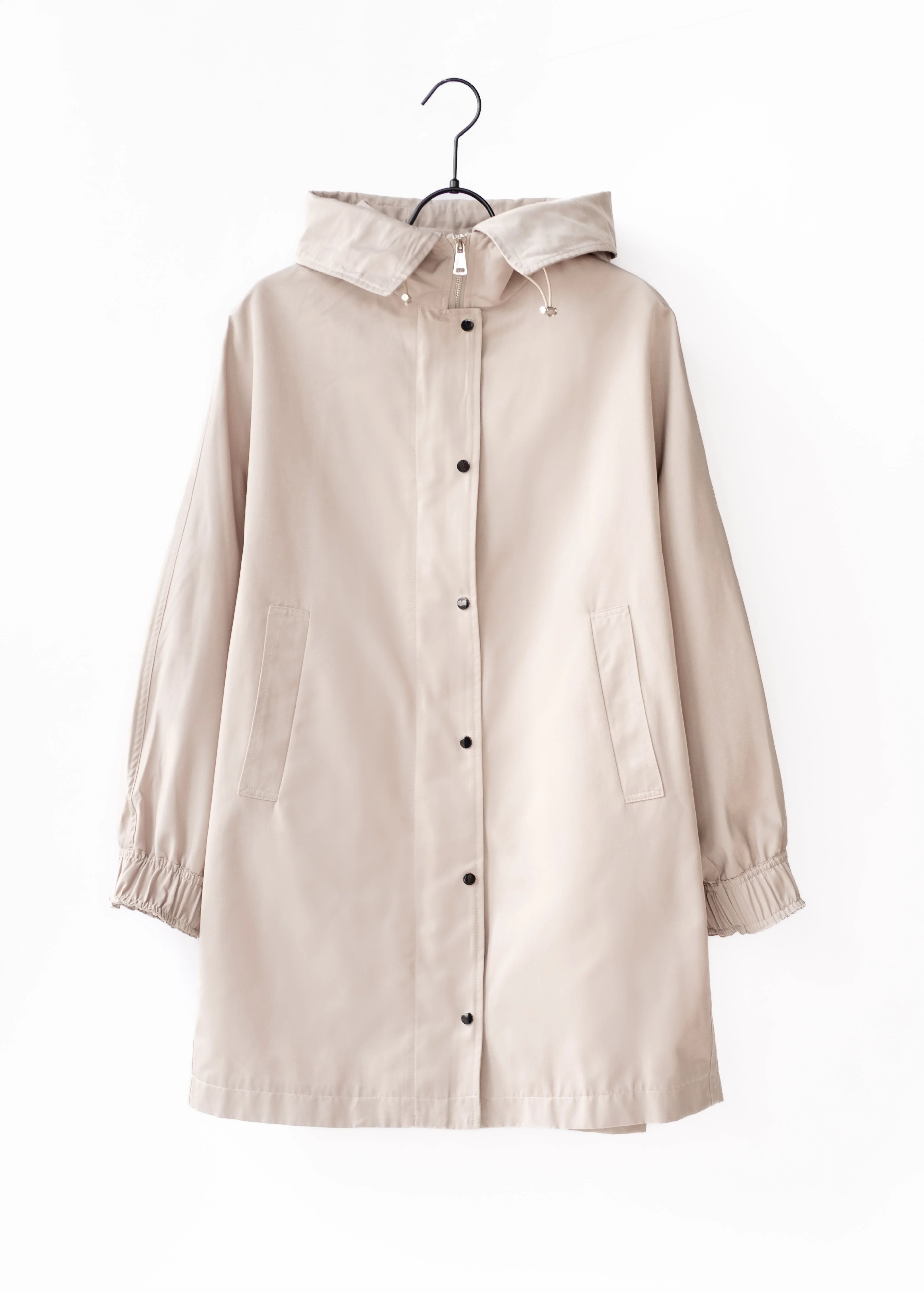 Minimalist hooded trench jacket
