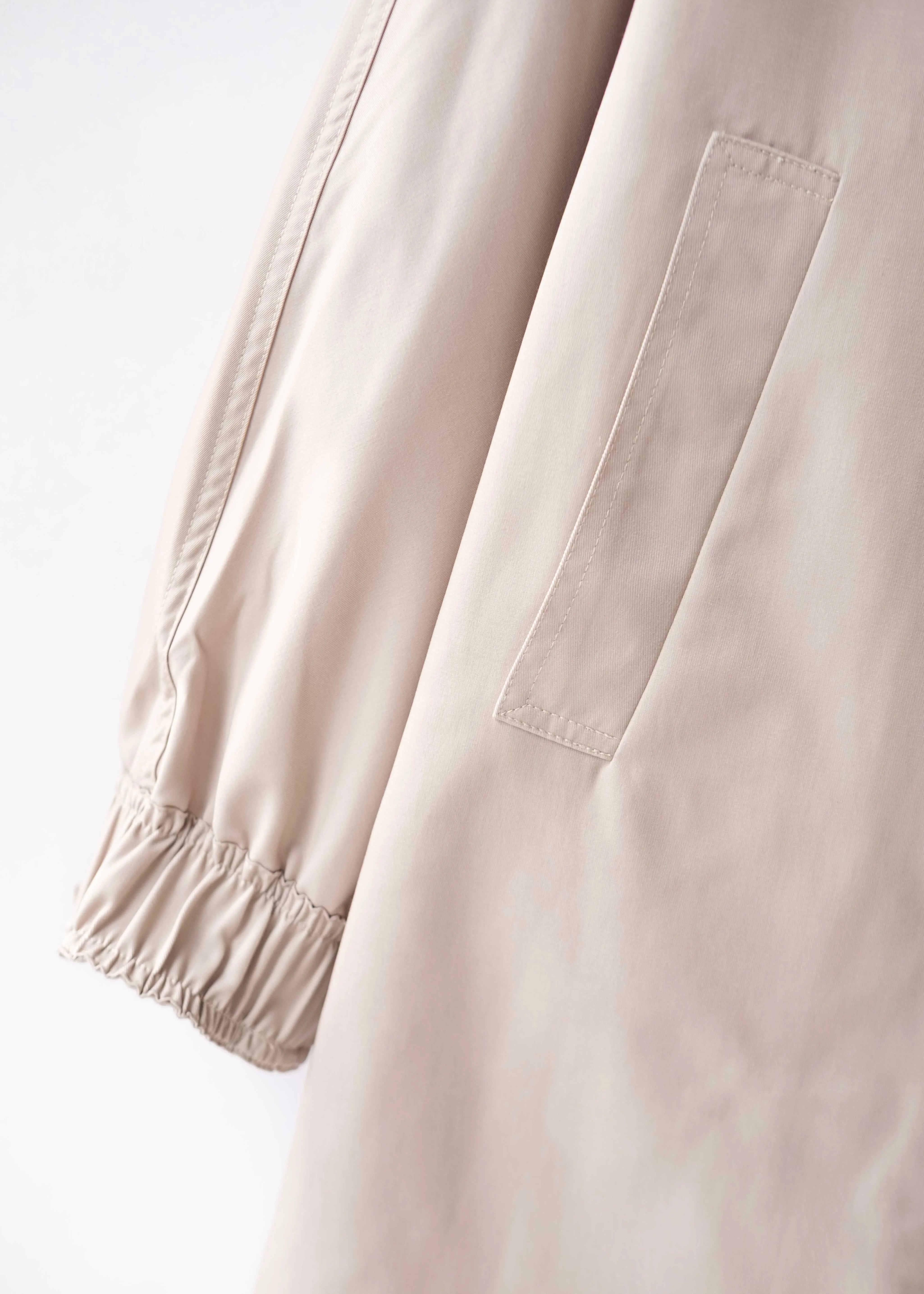 Minimalist hooded trench jacket