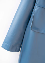 Modern coat made of vegan leather