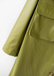 Modern coat made of vegan leather