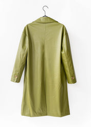 Modern coat made of vegan leather