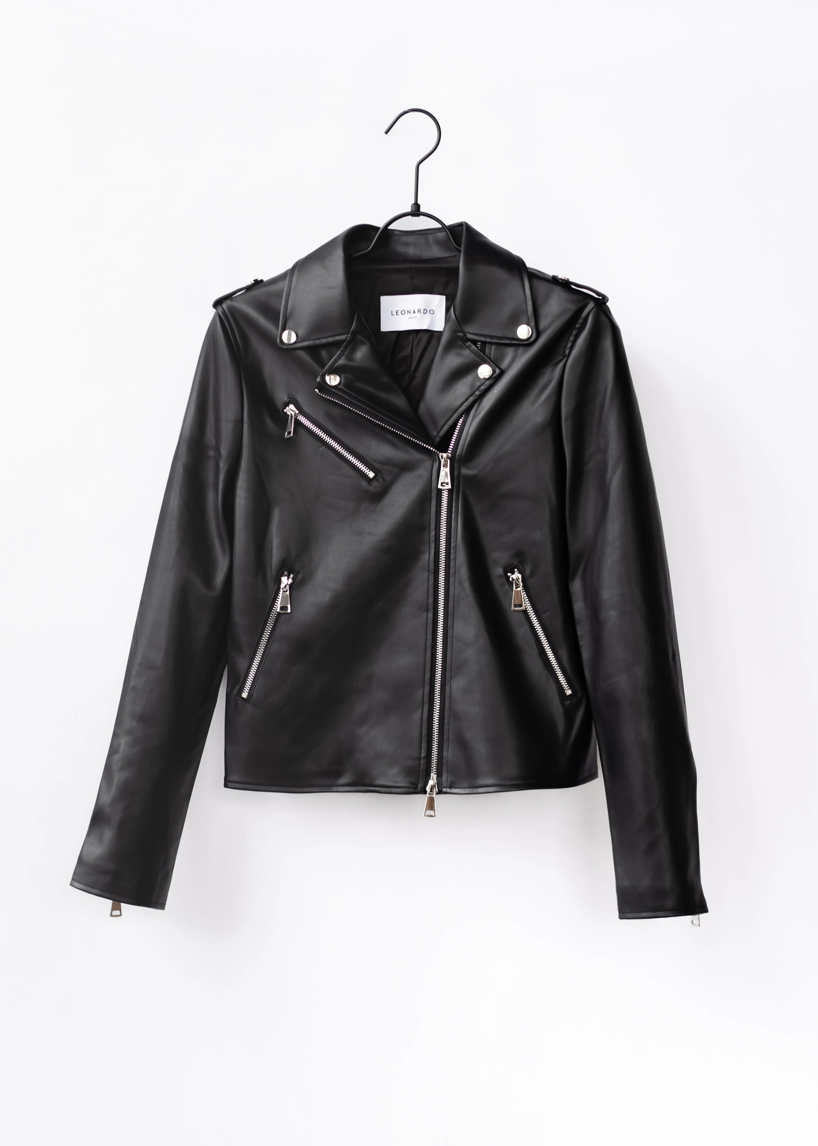 vegan leather biker jacket