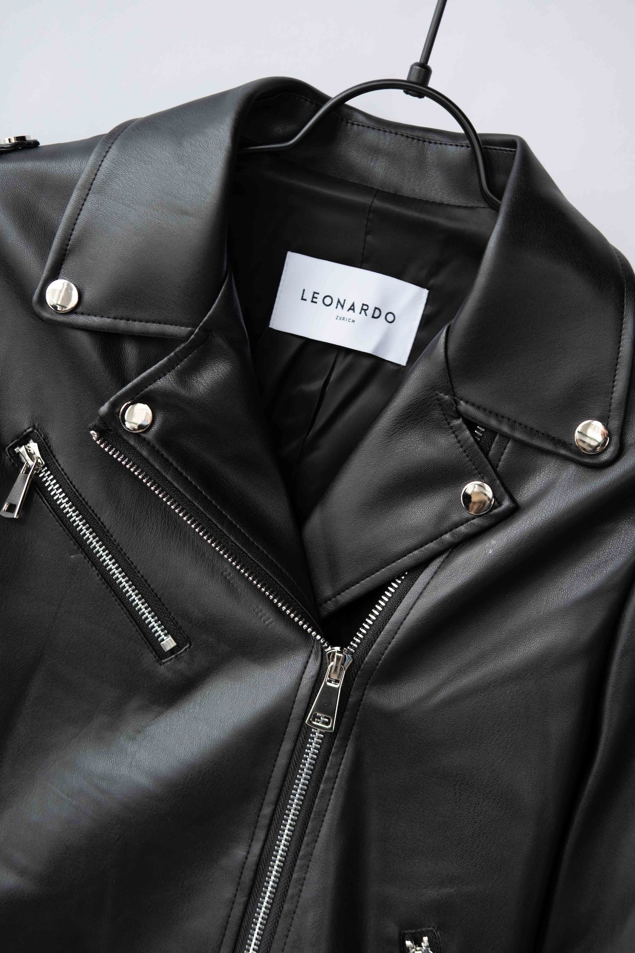 vegan leather biker jacket