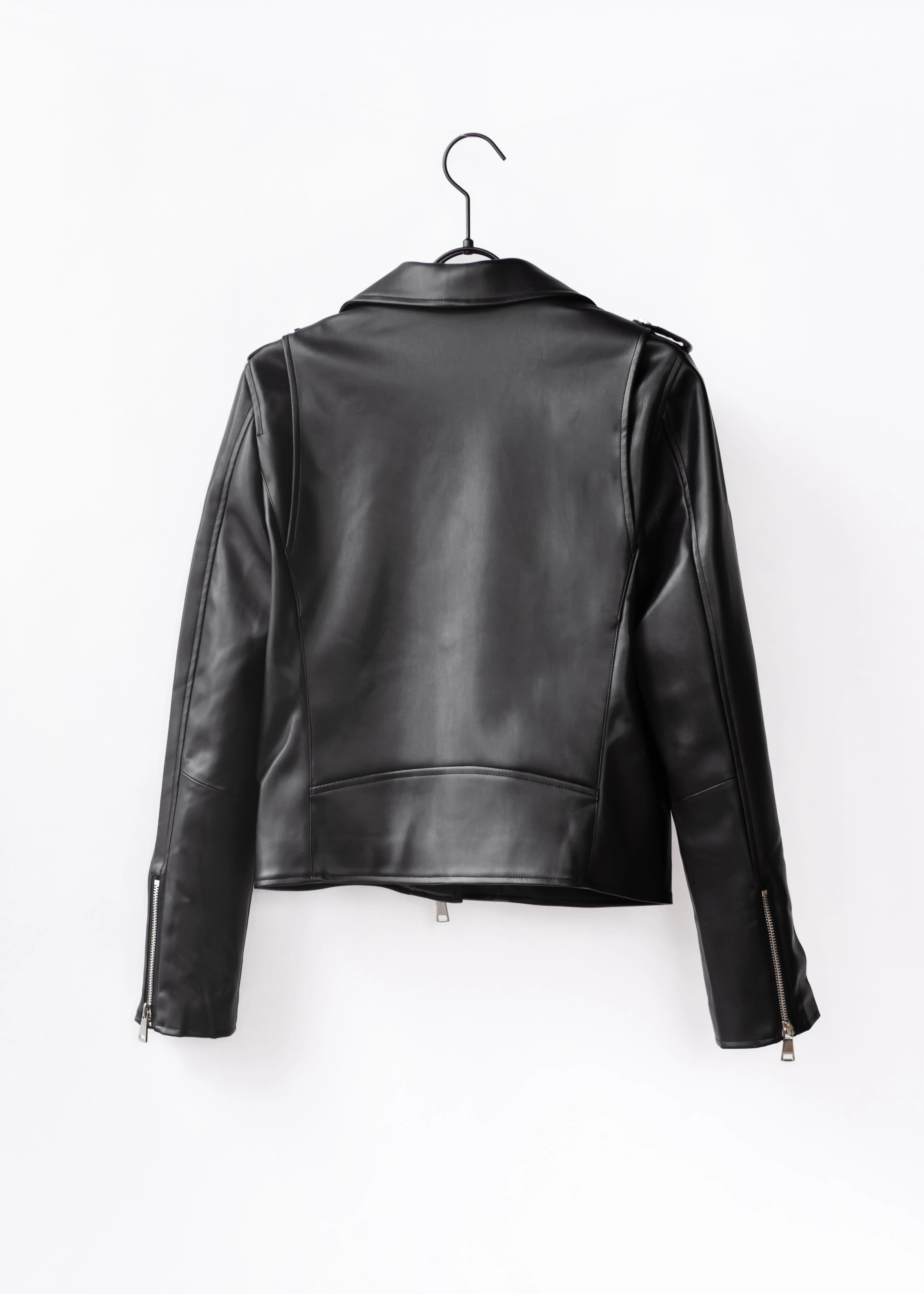 vegan leather biker jacket