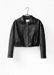 Cropped jacket made of vegan leather