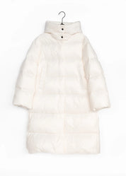 Langer Daunenmantel mit Kapuze
