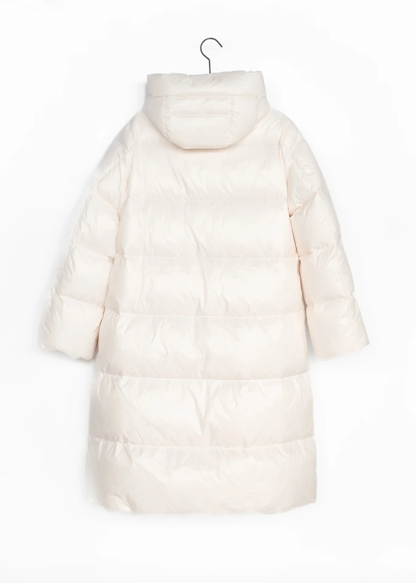 Langer Daunenmantel mit Kapuze