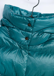 Langer Daunenmantel mit Kapuze