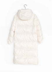 Langer Daunenmantel mit Kapuze