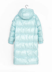 Langer Daunenmantel mit Kapuze