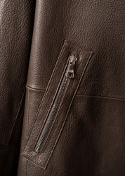 Ledermantel mit Kapuze