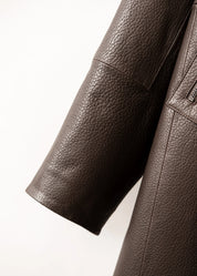 Ledermantel mit Kapuze