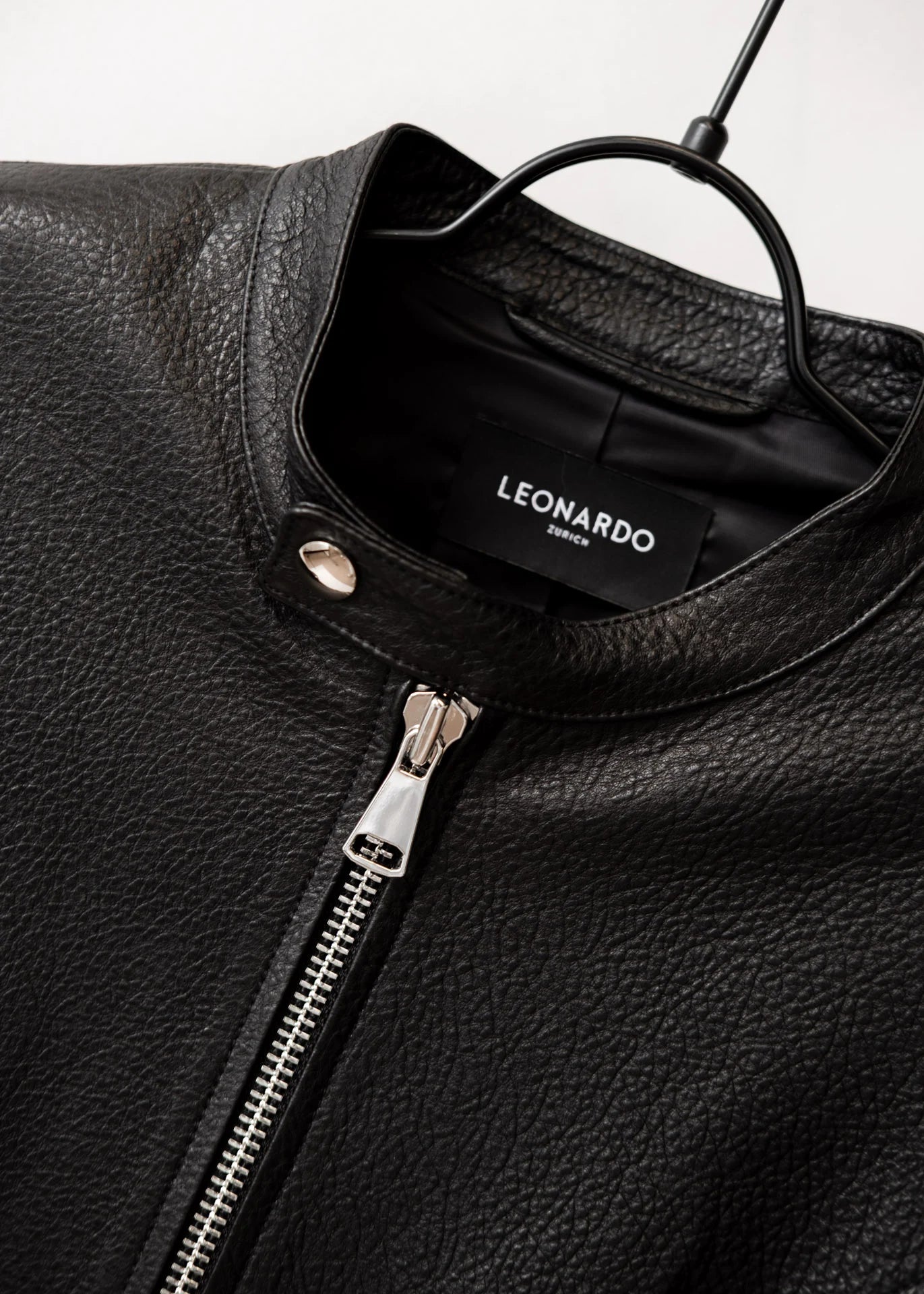 Lederjacke mit Stehkragen