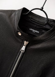 Lederjacke mit Stehkragen