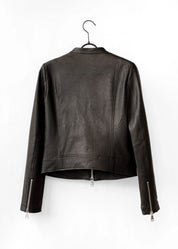 Lederjacke mit Stehkragen