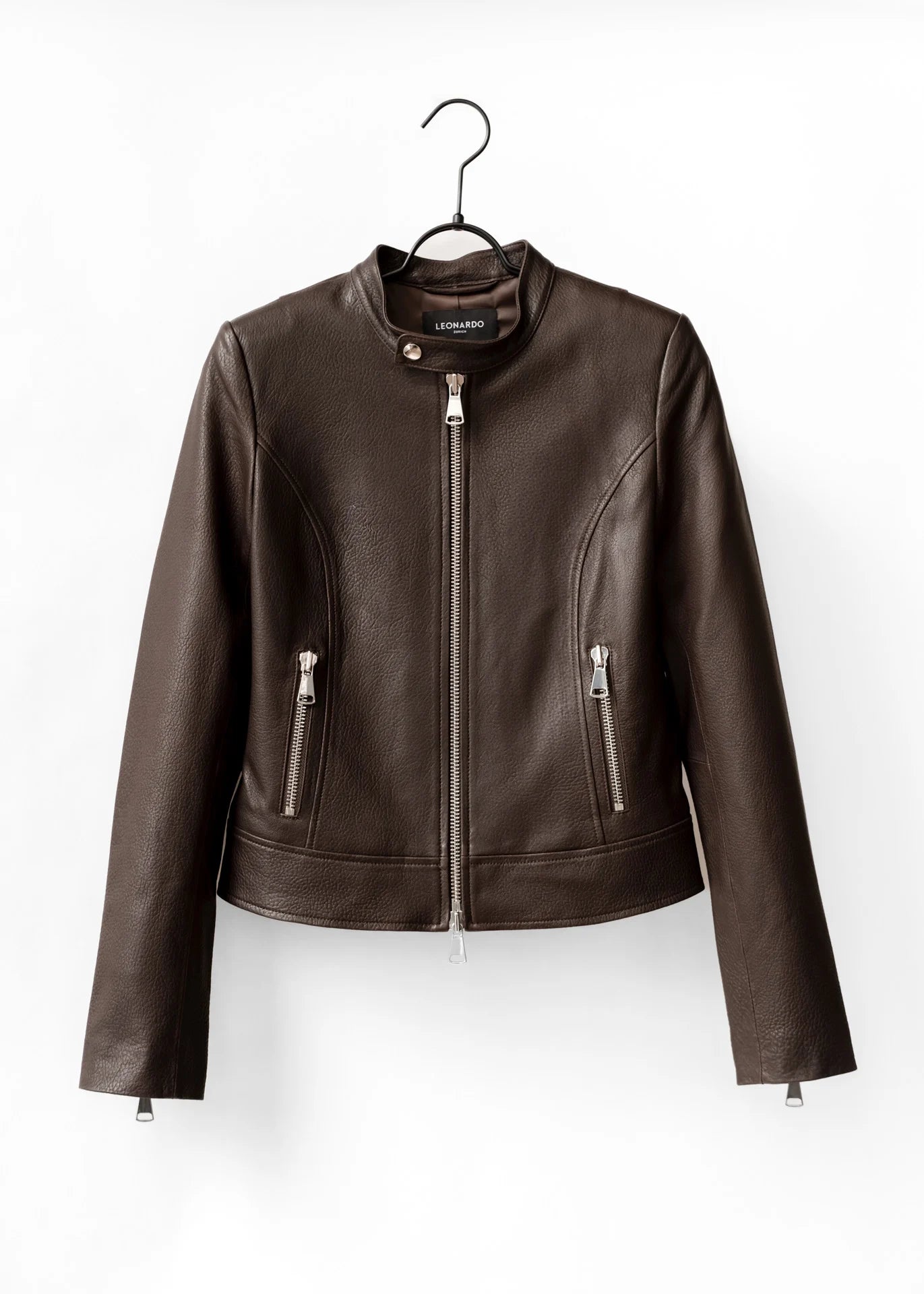 Lederjacke mit Stehkragen