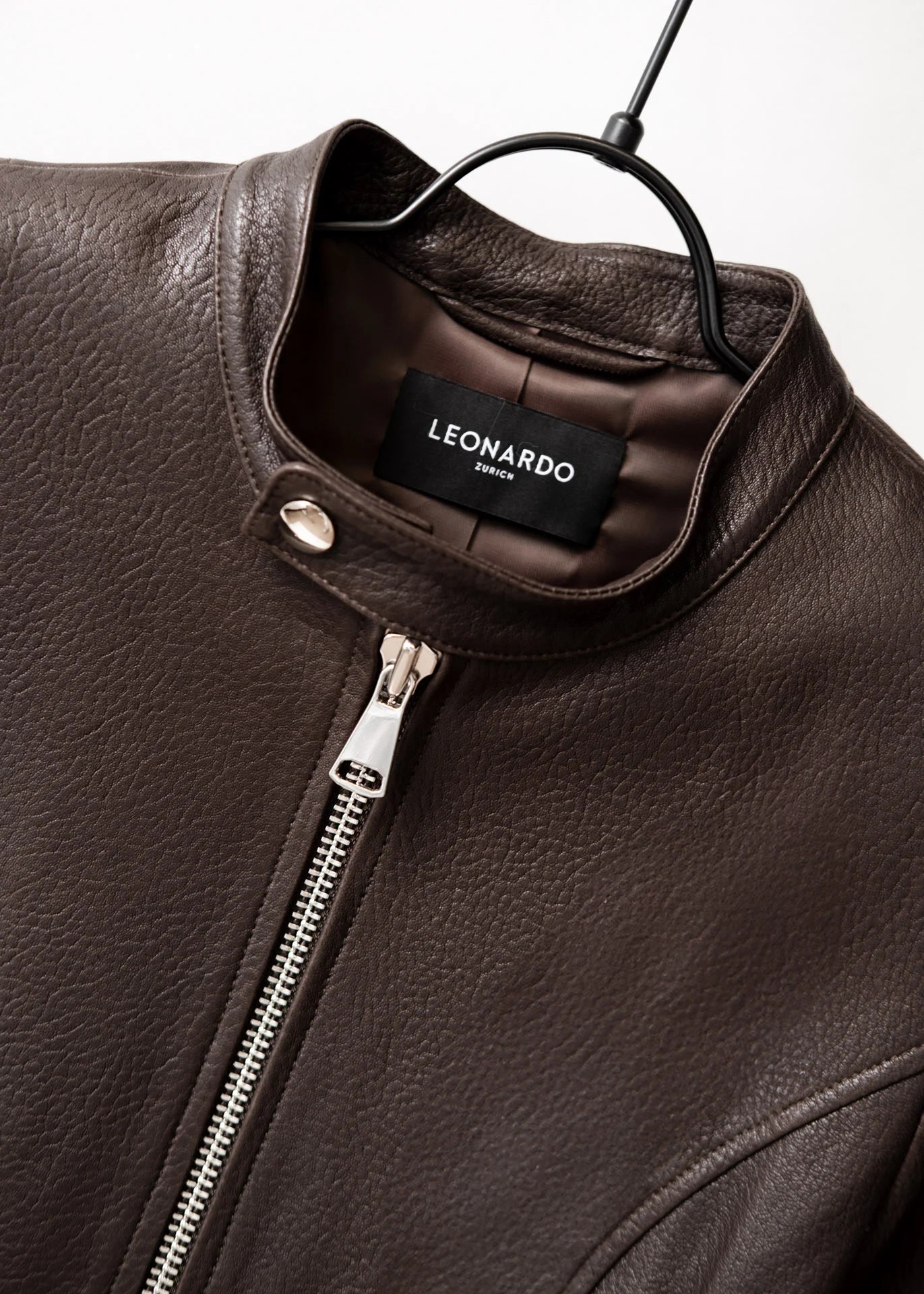 Lederjacke mit Stehkragen