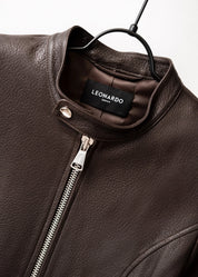 Lederjacke mit Stehkragen