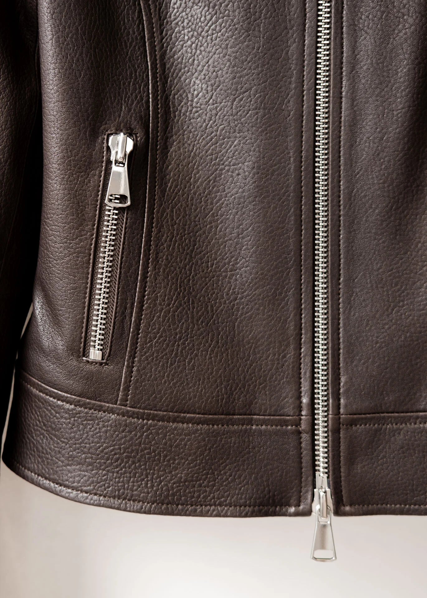 Lederjacke mit Stehkragen