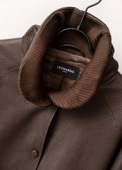 Ledermantel mit Stehkragen